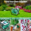 10 Pieces Heavy Duty Aluminium Alloy Garden Hand Tools with Gardening Stool and Detachable Canvas Tool Bag