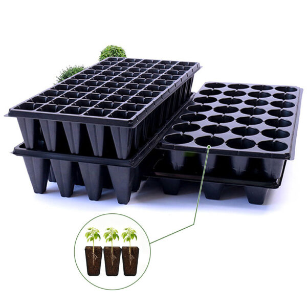 Durable 128 Cells 105 Holes Seed Planting Plastic PET Nursery Trays Reusable Hydroponic Plant Growing Trays
