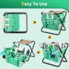 10 Pieces Heavy Duty Aluminium Alloy Garden Hand Tools with Gardening Stool and Detachable Canvas Tool Bag