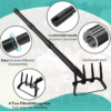 Garden Hoe, 62 Inch Weed Tool, Long Soil Tiller Cultivator, Heavy Duty Metal Stirrup Hoe Weeder Scraper Rake for Flower Beds, Patio, Garden Loosening Soil Weeding Digging
