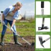 All-steel Dual-purpose Hoe Weeding Shovel Silver/Black Household Garden Taper Rake Steel Hoe