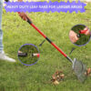 Heavy Duty Garden Rake Adjustable Wide Yard Rake for Lawns and Gardening Carbon Steel Leaf Rake