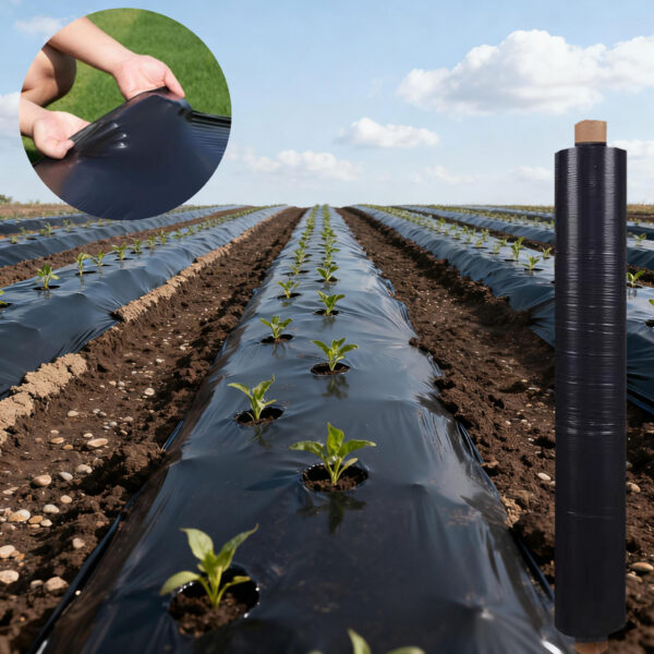 Black Silver PE Plastic Mulching Film Agricultural Farming Greenhouse Seedling Growing Anti UV Blow Molding Customized