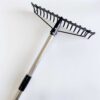 Heavy Duty Versatile Gardening Rake with Stainless Steel Handle Steel Tines for Loosening Soil Gathering Leaf Leveling Lawn