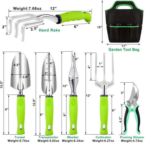 84 PCS Garden Tools Set,10pcs Succulent Tools Set Included 6pcs Large Heavy Duty Aluminum Gardening Hand Tools 12.5IN with Garden Tool Bag,Gloves Sprayer etc.