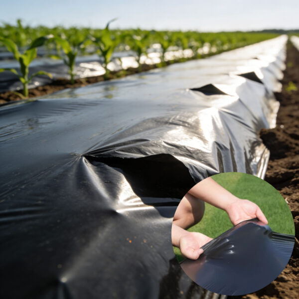 Black Silver PE Plastic Mulching Film Agricultural Farming Greenhouse Seedling Growing Anti UV Blow Molding Customized