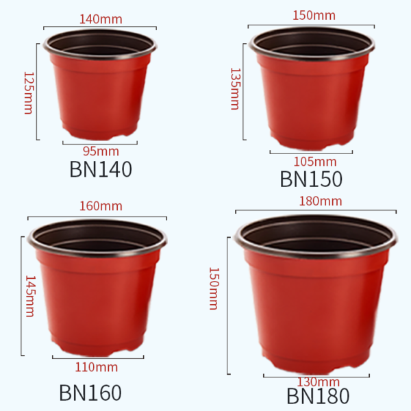 Cheapest PP Plant Nursery Double Color Flower Pot for Greenhouse and Garden