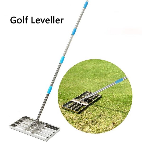 Stainless Steel Heavy Duty Gardening Leveling Lawn Rake With Adjustable Garden Long Handle Drop Lawnlevel Rake