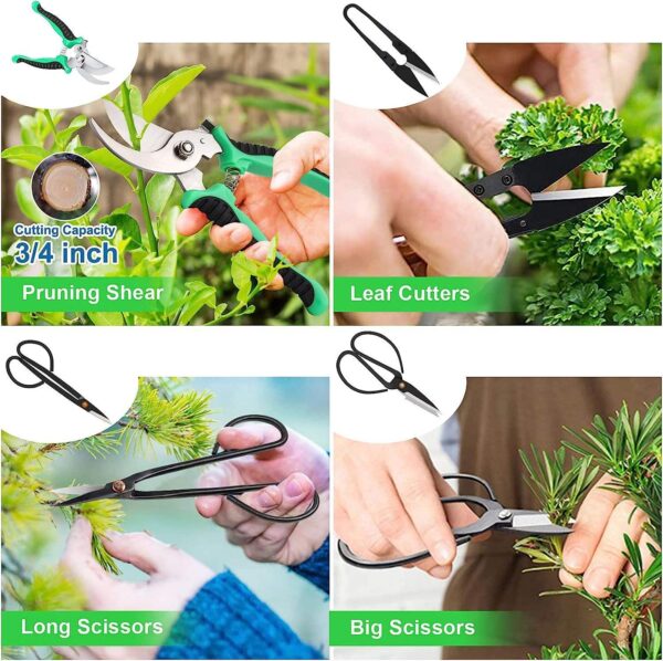 Gardening Gifts for Women Trimming Set Pruning Shears Scissors 24 Pcs Bonsai Tree Flower Pot Tools Kit