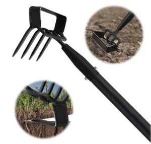 Garden Hoe, 62 Inch Weed Tool, Long Soil Tiller Cultivator, Heavy Duty Metal Stirrup Hoe Weeder Scraper Rake for Flower Beds, Patio, Garden Loosening Soil Weeding Digging