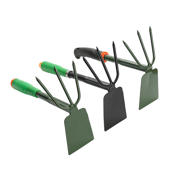 Outdoor Garden Tool Flower Rake PP Handle Three Tooth Rake Dual-use Small Garden Hoe Shovel