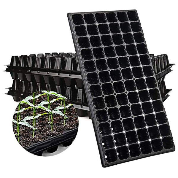 Durable 128 Cells 105 Holes Seed Planting Plastic PET Nursery Trays Reusable Hydroponic Plant Growing Trays