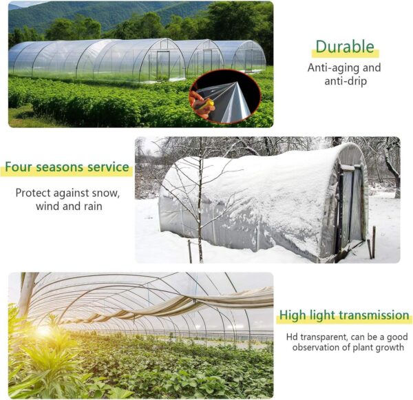 Greenhouse Plastic Sheeting 6 Mil Clear UV Resistant Polyethylene Film Made China for Farms Agriculture