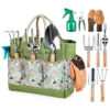 10-Piece Durable Storage Bag & Anti-Slip Tool with Heavy-Duty Stainless Steel Hand Gardening Tools Set Flower Pots & Planters