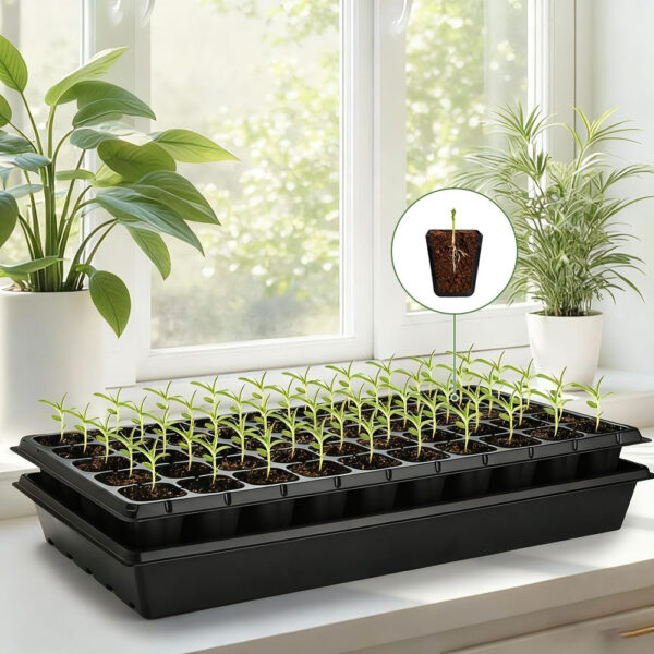 Durable 128 Cells 105 Holes Seed Planting Plastic PET Nursery Trays Reusable Hydroponic Plant Growing Trays