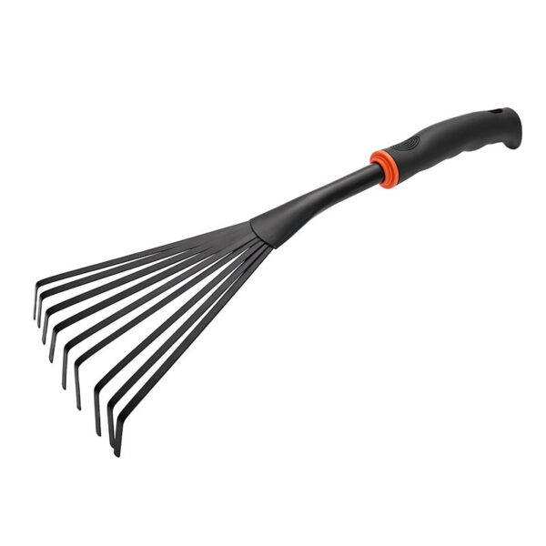 Garden Stainless Steel Hand Rake Soil Tiller with Ergonomic Handle, Great for Gardening, Cultivating, Loosening Soil & Spreading Mulch, Raking Flower Beds