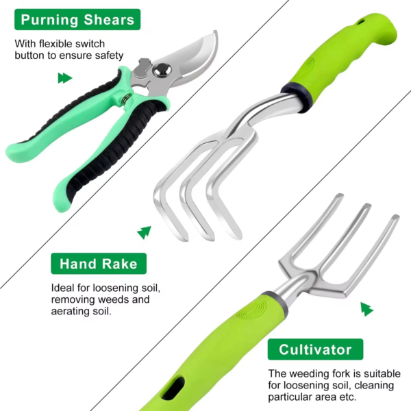 84 PCS Garden Tools Set,10pcs Succulent Tools Set Included 6pcs Large Heavy Duty Aluminum Gardening Hand Tools 12.5IN with Garden Tool Bag,Gloves Sprayer etc.