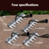 Agricultural Household Manganese Steel Garden Rake Lawn Leveling and Farming Leaf Rake