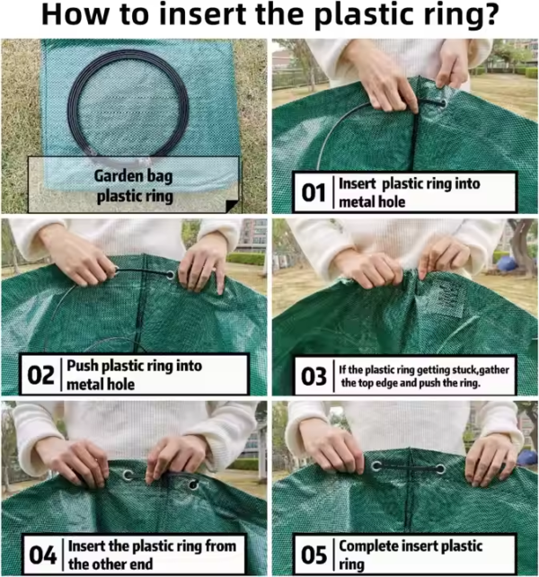 Portable Heavy Duty Waterproof Yard Folding Waste Leaf Collection Bag with Lid PP Plastic for Garden Use