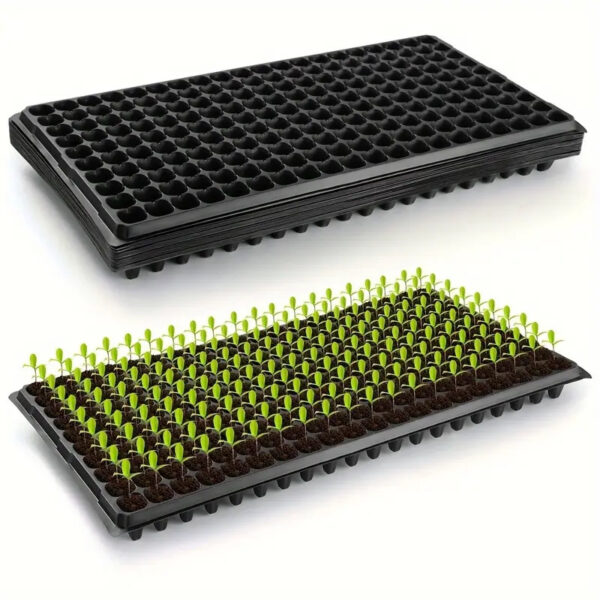 Seed Starter Trays Tray Kits with Dome 72 Cells Plug Trays and 1020 Tray No Holes with 100 Pcs Tags Seed Starter Kit for Nursery Germination Plant Propagation Gardening Greenhouse