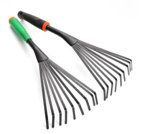 Garden Stainless Steel Hand Rake Soil Tiller with Ergonomic Handle, Great for Gardening, Cultivating, Loosening Soil & Spreading Mulch, Raking Flower Beds