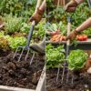 High Quality Garden Supplies Handled Garden Shovel Spade and Hand Digging Tools Fork