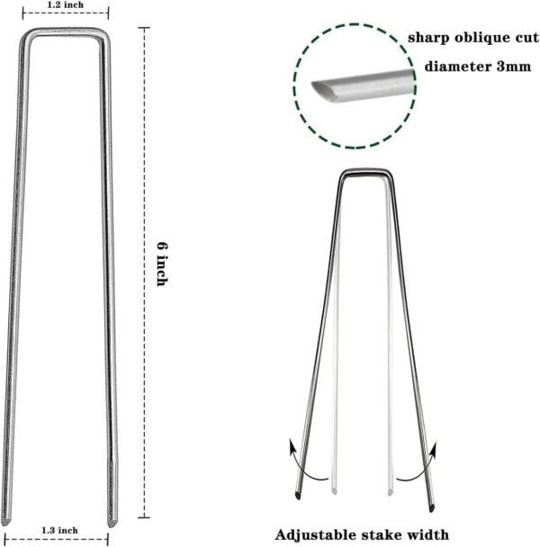 Garden Stakes Ground U Shaped Landscape Pins to Secure Lawn Fabrics Weed Barrier Covers Ground Cover and Landscaping
