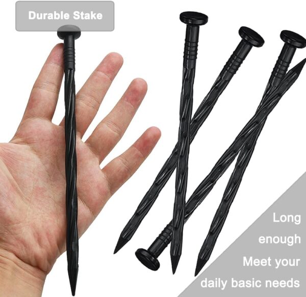 Plastic Edging Nails, Spiral Landscape Fabric Edging Anchoring Stakes Nylon Landscaping Anchoring Spikes Garden Lawn Yard Spikes for Weed Barrier, Paver Edging, Artificial