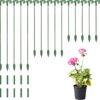 Plant Support Stakes with Movable Clips,  Green Garden Stakes for Potted Plants Indoor Outdoor, Orchid Tomato Rose Single Stem Support, Sturdy & Reusable