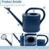 2 Gallon Watering Can, Outdoor Watering Can for Plants, Garden Water Can with Removable Long Spout and Stainless Steel Sprinkler Head, Large Water Can for Greenhouse