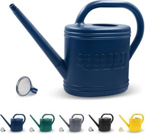 2 Gallon Watering Can, Outdoor Watering Can for Plants, Garden Water Can with Removable Long Spout and Stainless Steel Sprinkler Head, Large Water Can for Greenhouse