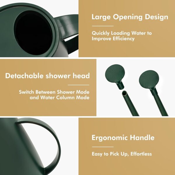 Watering Can for Indoor Outdoor Plants, Modern Small Watering Cans with Removable Nozzle, Long Spout Watering Can for Indoor Bonsai Plants Garden Flowers 1/2 Gallon 1.8L
