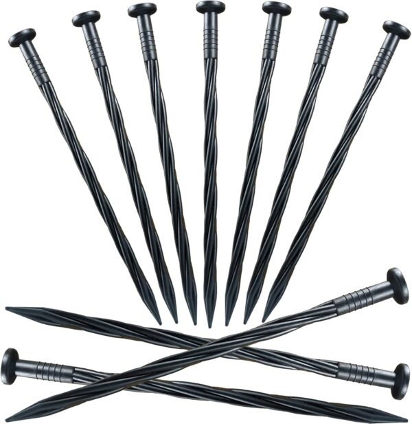 Plastic Edging Nails, Spiral Landscape Fabric Edging Anchoring Stakes Nylon Landscaping Anchoring Spikes Garden Lawn Yard Spikes for Weed Barrier, Paver Edging, Artificial
