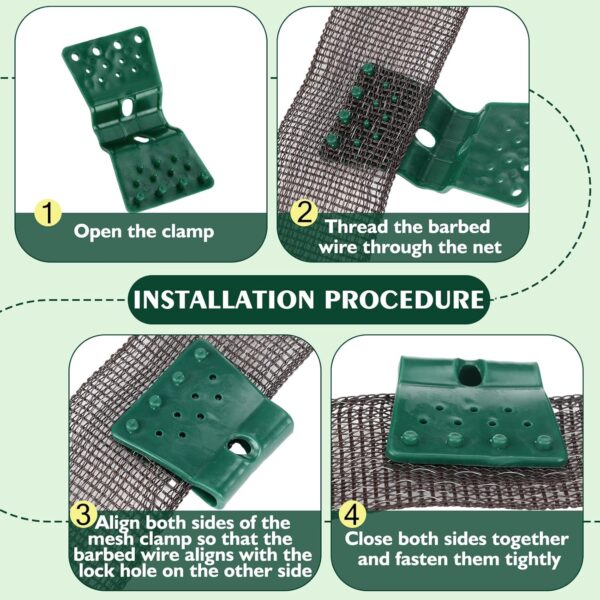 Green Butterfly Garden Clamps, Reusable Greenhouse Shade Cloth Fix Clamp for Garden or Outdoor Agricultural Netting Fabric Accessories