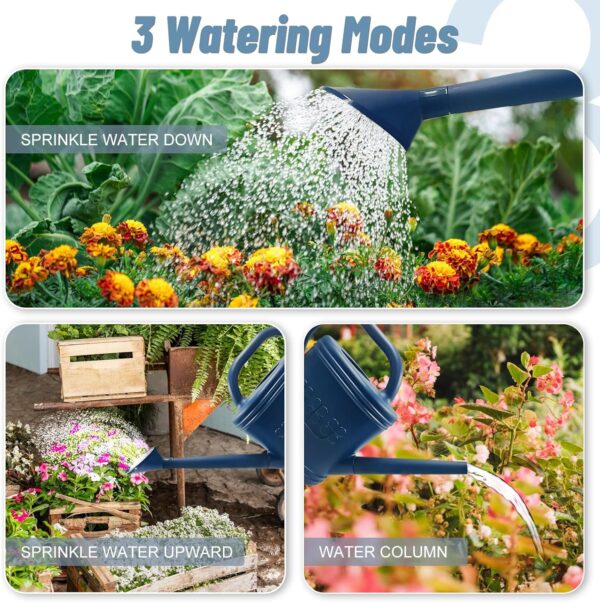 2 Gallon Watering Can, Outdoor Watering Can for Plants, Garden Water Can with Removable Long Spout and Stainless Steel Sprinkler Head, Large Water Can for Greenhouse