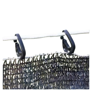 Greenhouse Shade Cloth Hooks Black Alloy Plastic Clips for Sunshade Net and Curtain Wire