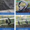 Greenhouse Shade Cloth Hooks Black Alloy Plastic Clips for Sunshade Net and Curtain Wire