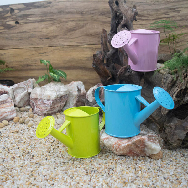 1.2 Liter Eco-Friendly Galvanized Steel Watering Can with Anti-rust Powder Coating for Indoor/Outdoor Use Kids Planting