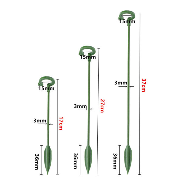 Plant Support Stakes with Movable Clips,  Green Garden Stakes for Potted Plants Indoor Outdoor, Orchid Tomato Rose Single Stem Support, Sturdy & Reusable