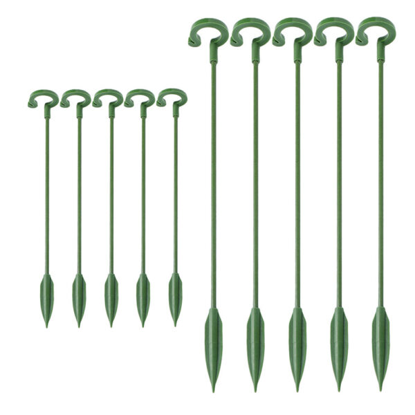 Plant Support Stakes with Movable Clips,  Green Garden Stakes for Potted Plants Indoor Outdoor, Orchid Tomato Rose Single Stem Support, Sturdy & Reusable